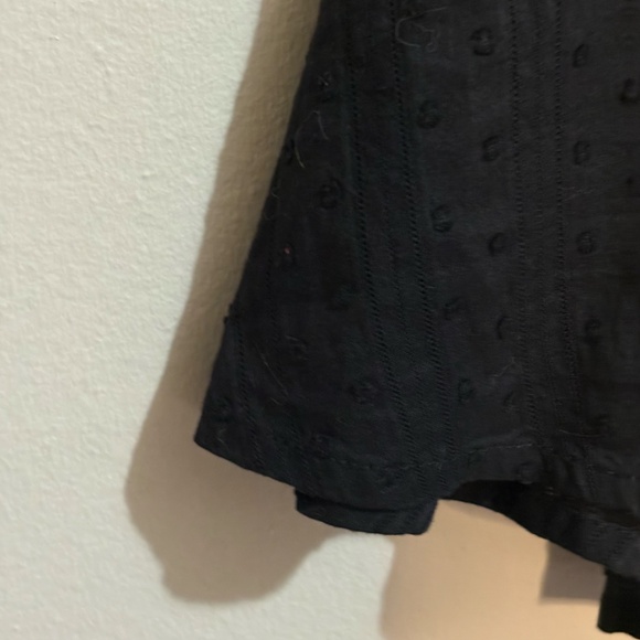 Japna Black Eyelet Cotton Puff Sleeve Open Back Dress - Picture 14 of 14